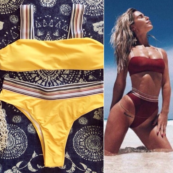 Other - ⓈⒶⓁⒺ✶High Waist Multi Stripe Band Bikini